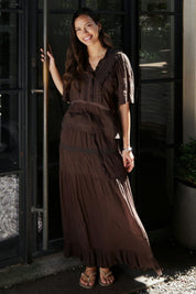 EVIENNE S VOILE TOP 676 DARK BROWN