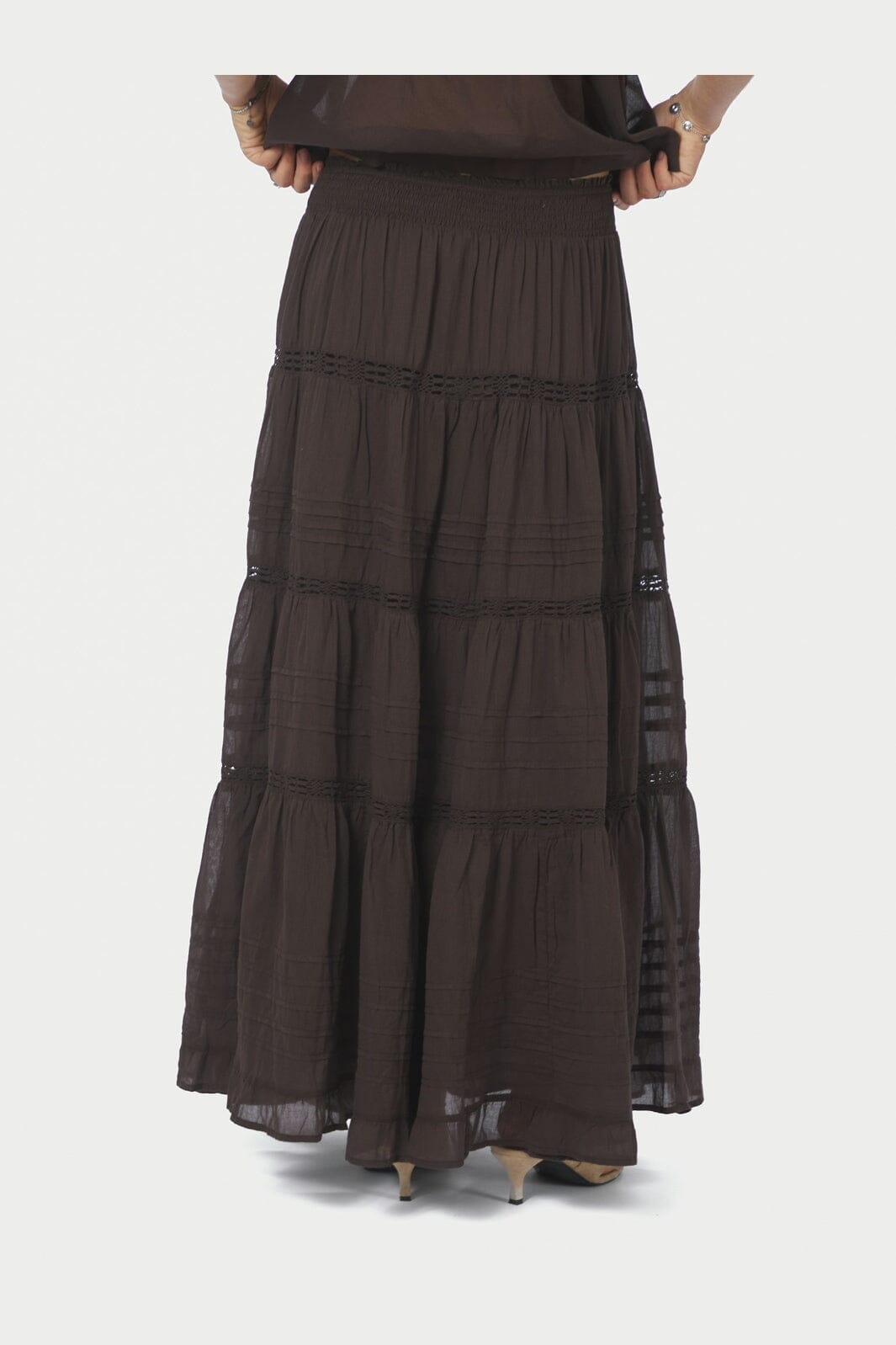 FELICIA S VOILE SKIRT 676 BROWN