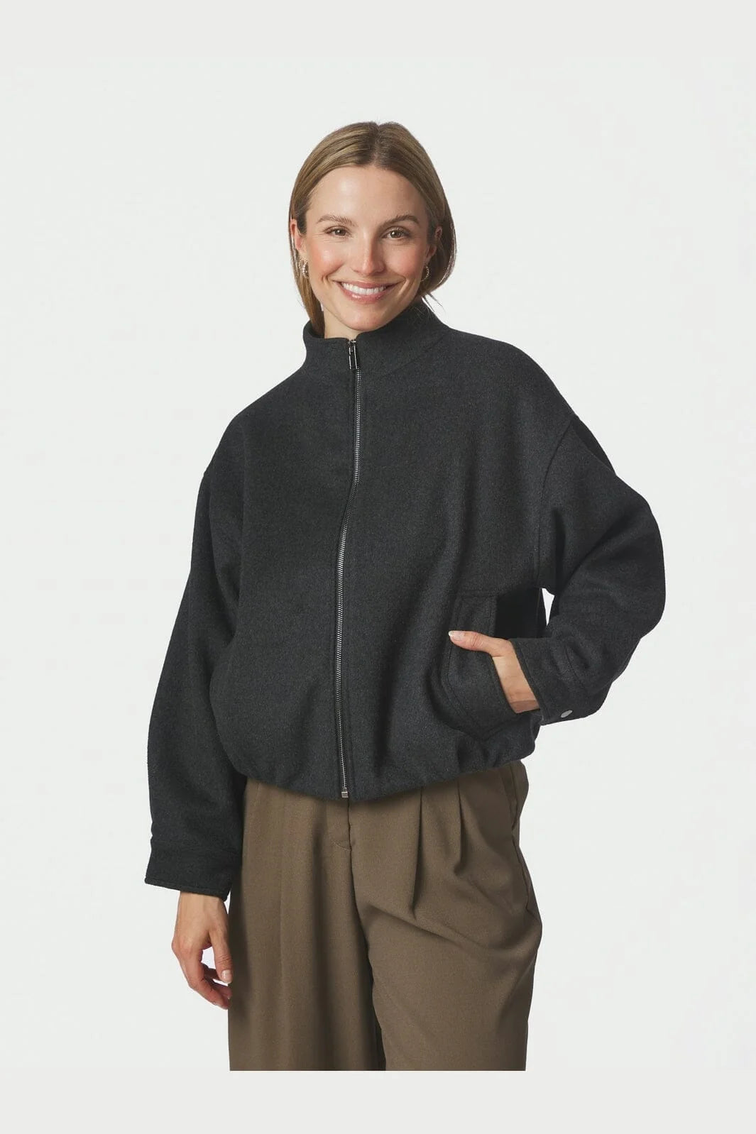 FLORINE WOOL BOMBER JACKET