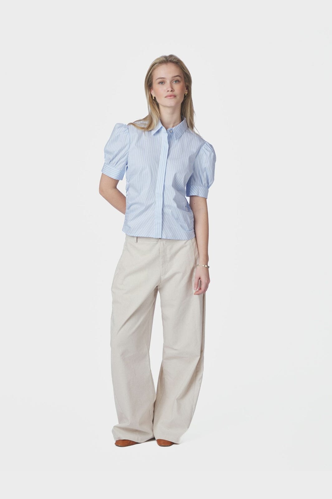 Frannie Soft Stripe Shirt - 145 LIGHT BLUE