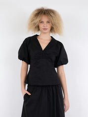 Irina Poplin Blouse 100 BLACK