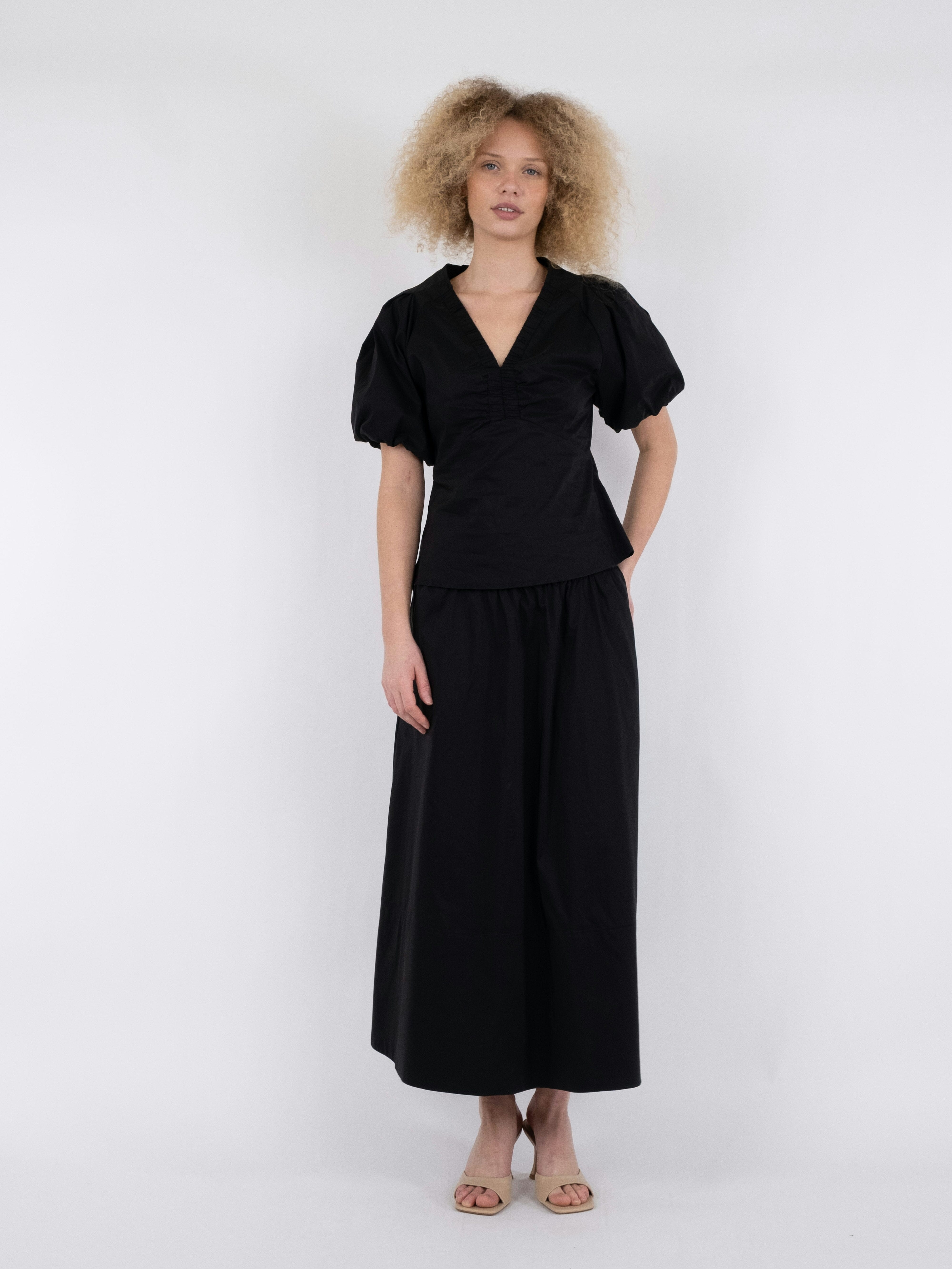 Irina Poplin Blouse 100 BLACK