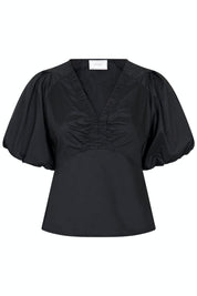 Irina Poplin Blouse 100 BLACK
