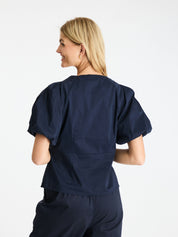 Irina Poplin Blouse 141 NAVY