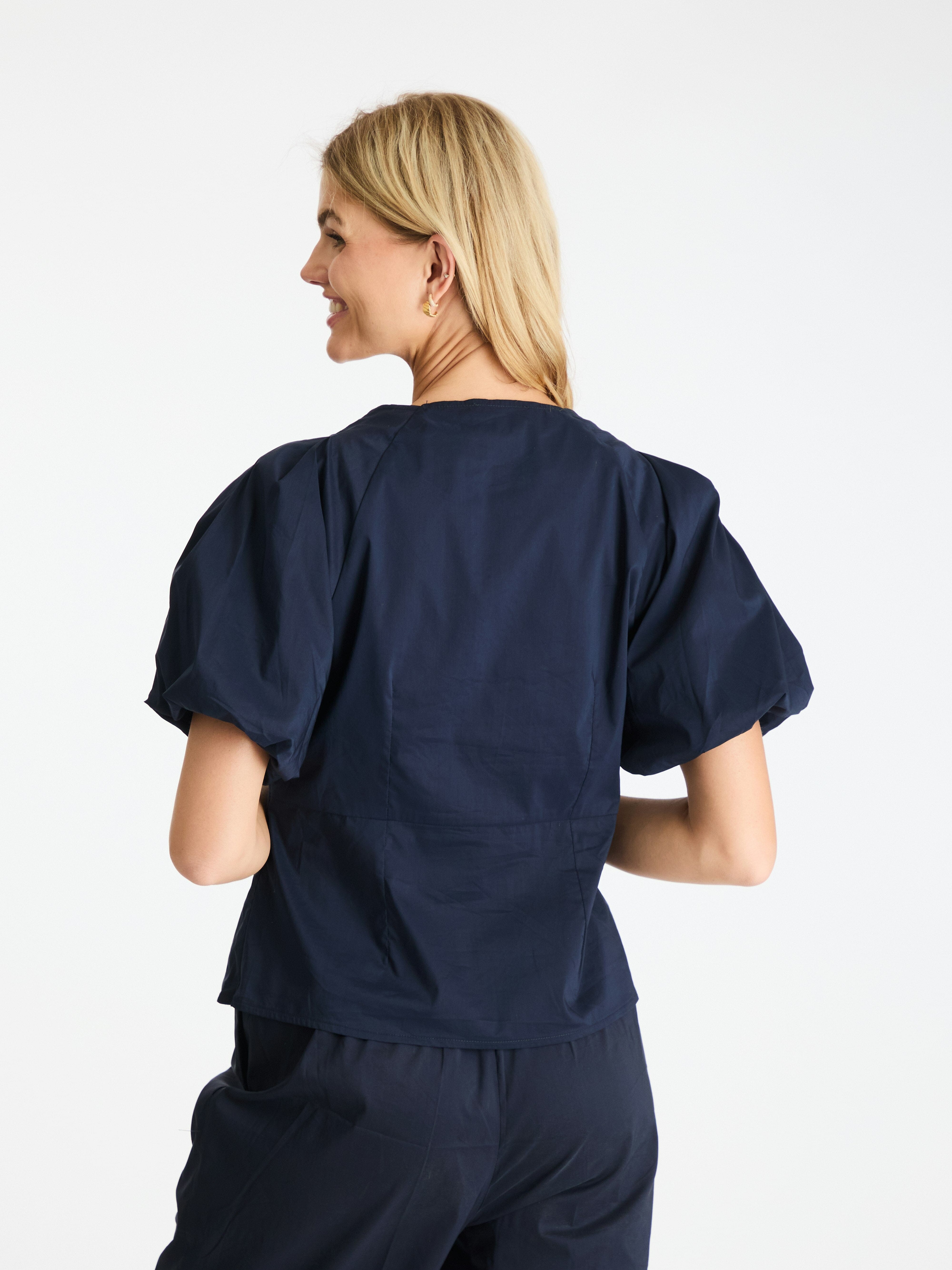 Irina Poplin Blouse 141 NAVY