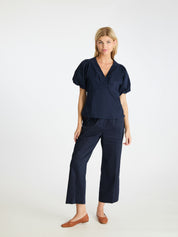 Irina Poplin Blouse 141 NAVY