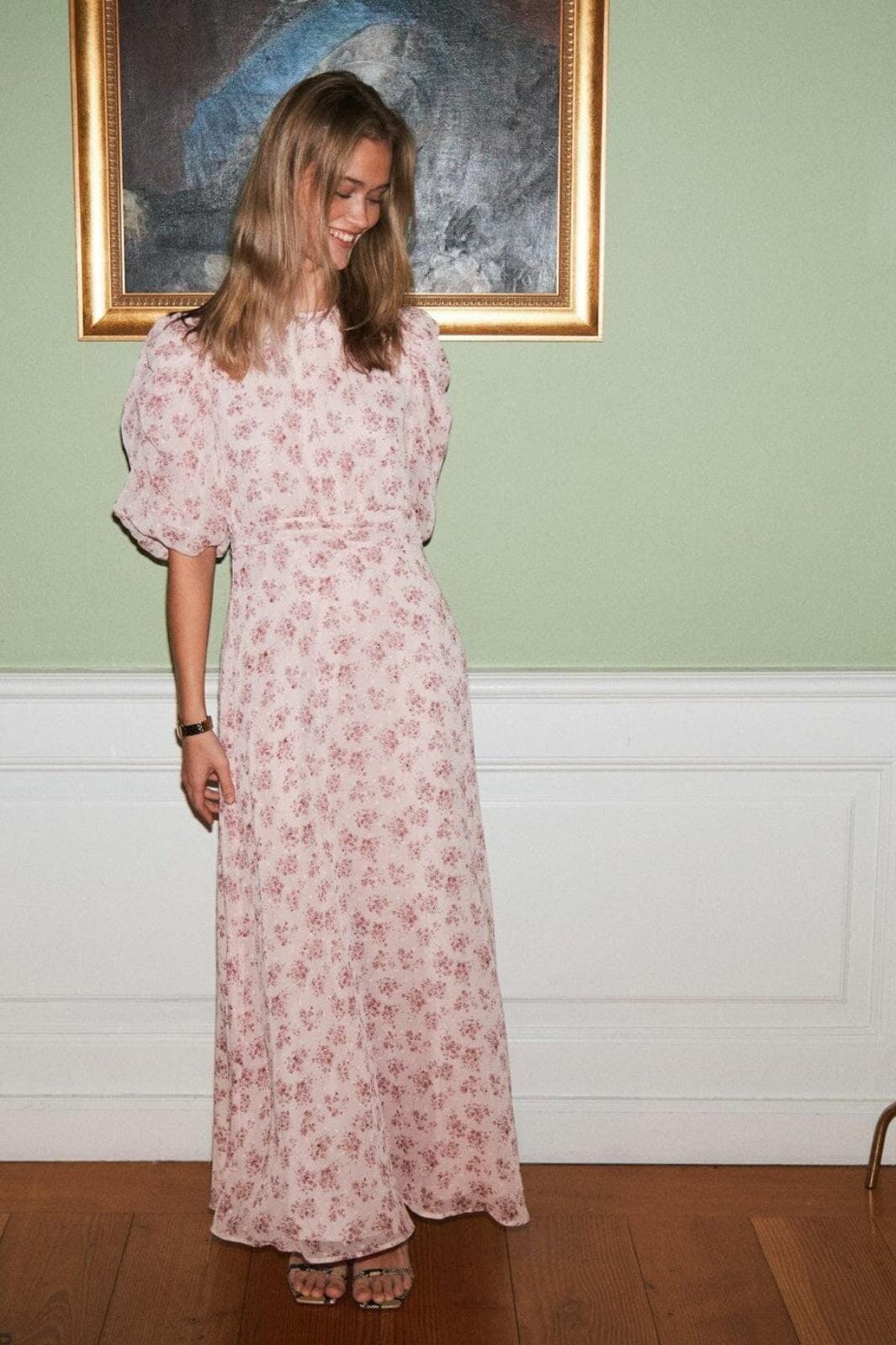 KIKKA CHIFFRON FLOWER DRESS 165 ROSE