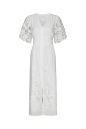 Lunette Emb Dress - 120 WHITE
