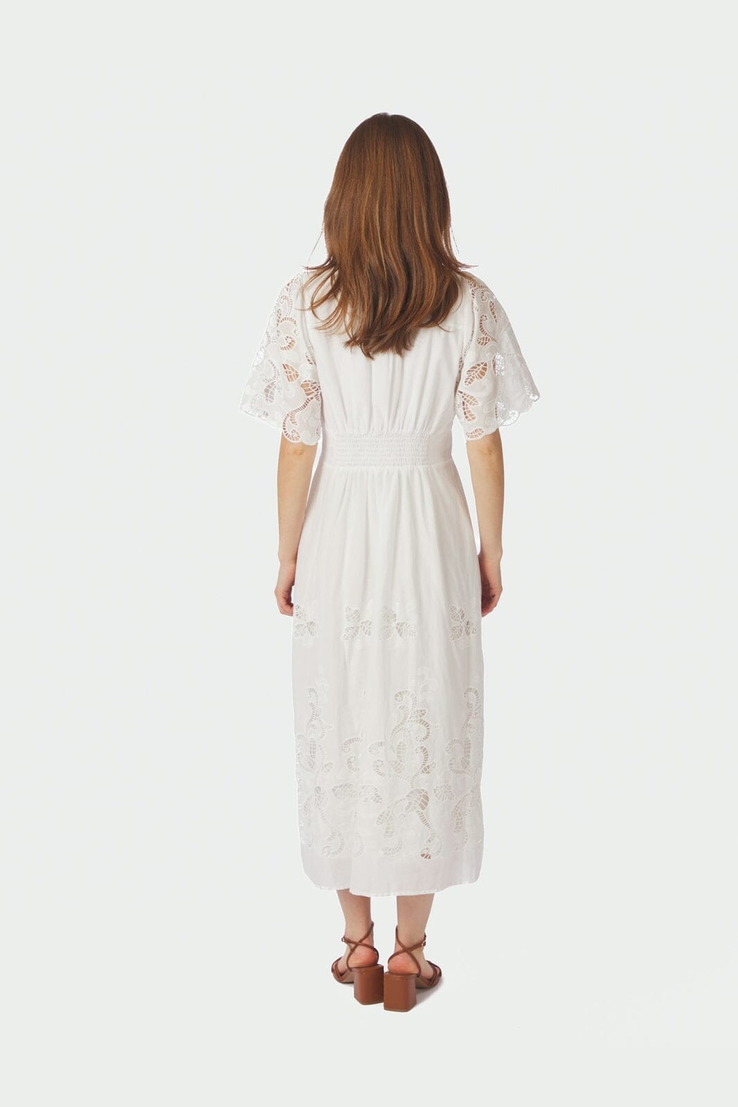 Lunette Emb Dress - 120 WHITE
