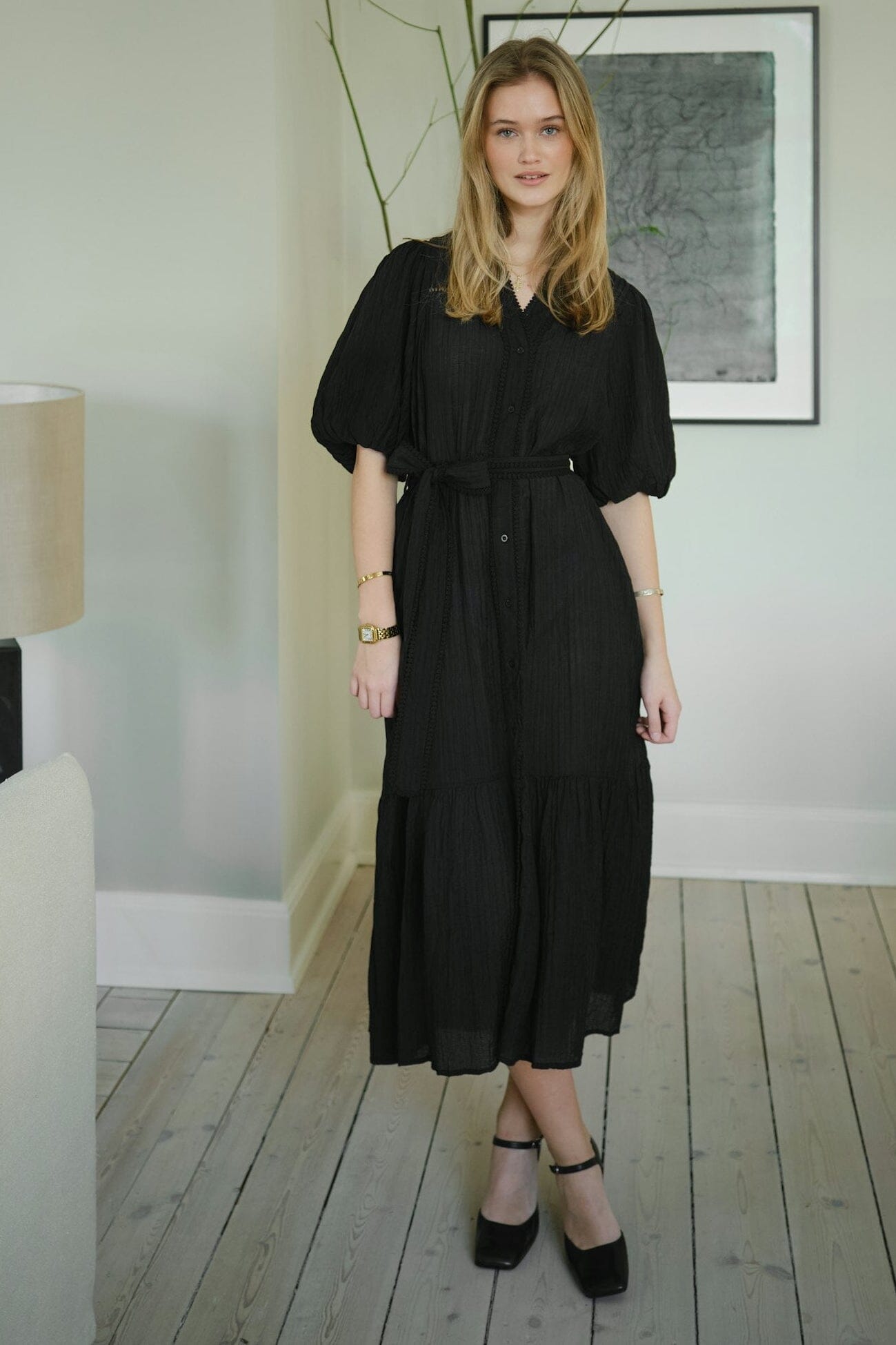 MARGARITA CREPE DRESS 100 BLACK