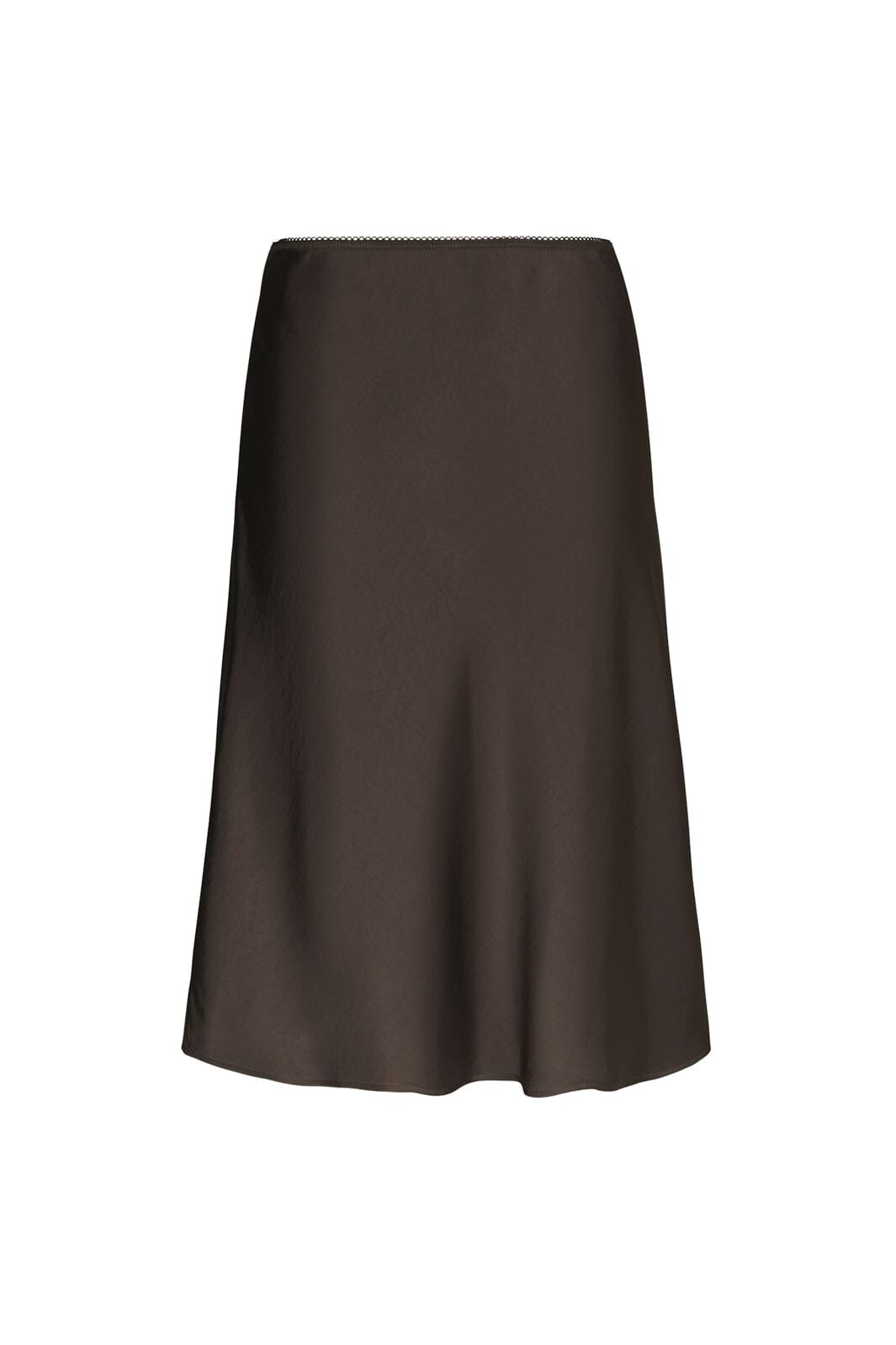 Mindie Heavy Sateen Skirt - 676 DARK BROWN
