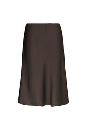 Mindie Heavy Sateen Skirt - 676 DARK BROWN