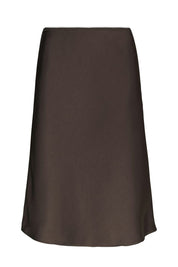Mindie Heavy Sateen Skirt - 676 DARK BROWN