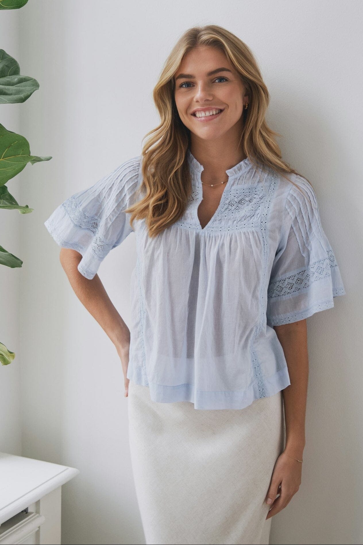 SIMA S VOILE BLOUSE 145 LIGHT BLUE