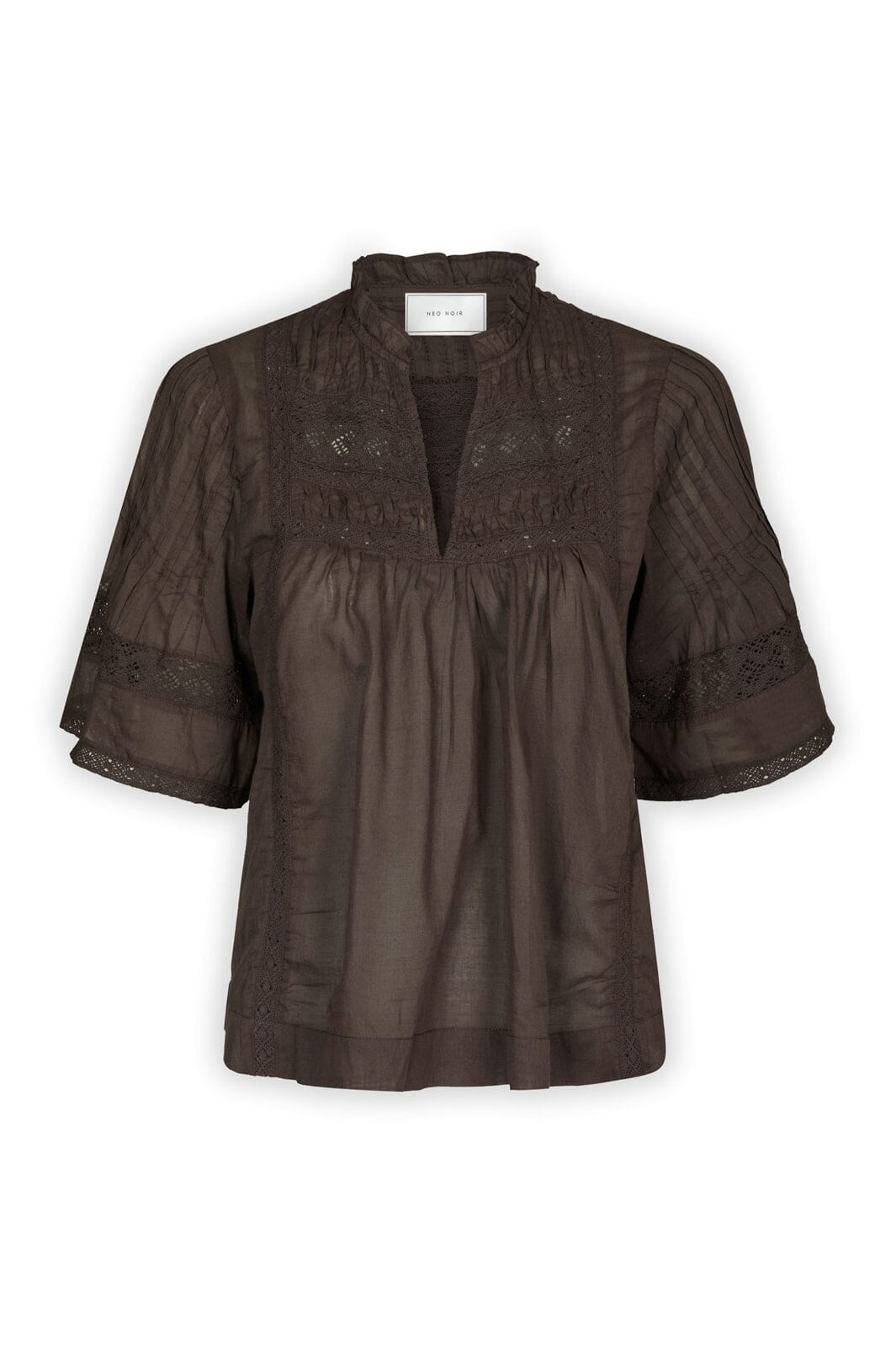 SIMA S VOILE BLOUSE 676 DARK BROWN