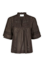 SIMA S VOILE BLOUSE 676 DARK BROWN