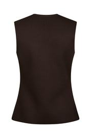 SWAY SMOOTH KNIT WAISTCOAT 676 DARK BROWN