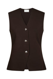 SWAY SMOOTH KNIT WAISTCOAT 676 DARK BROWN