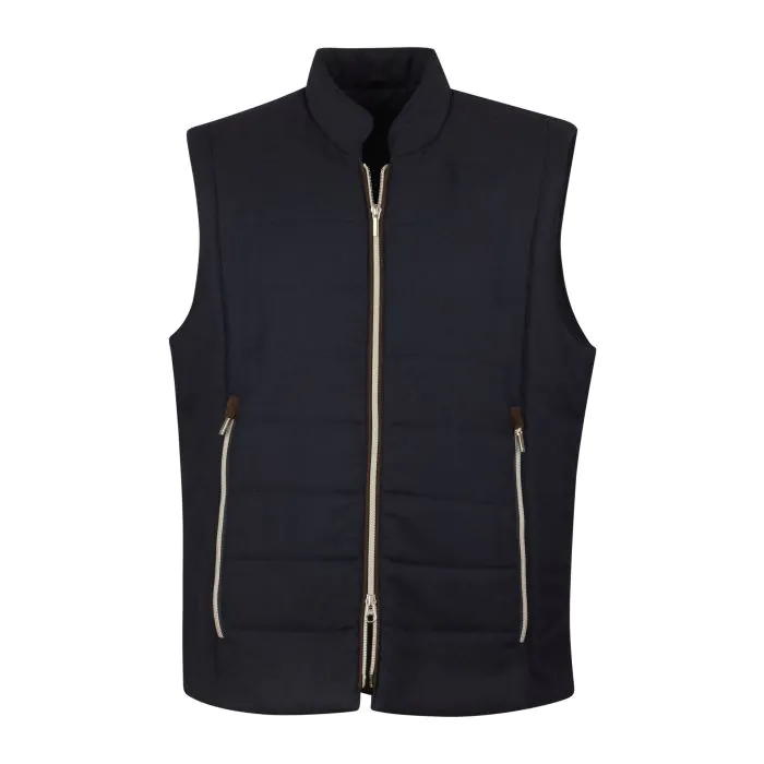 VEST ZIP ALCANTARA DETAILS WOOL