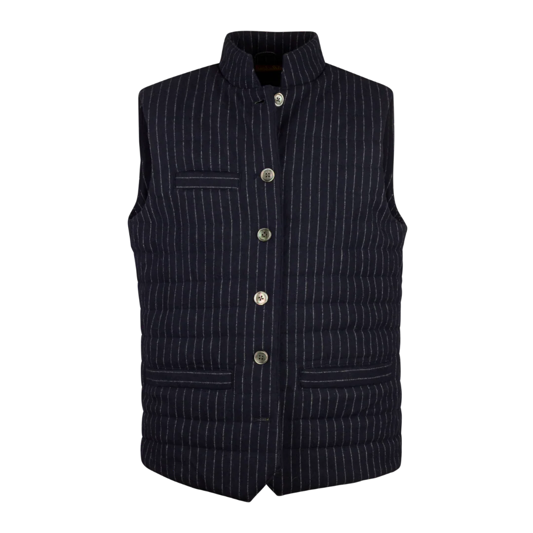 GILET MID LAYER PINESTRIPE WOOL VEST