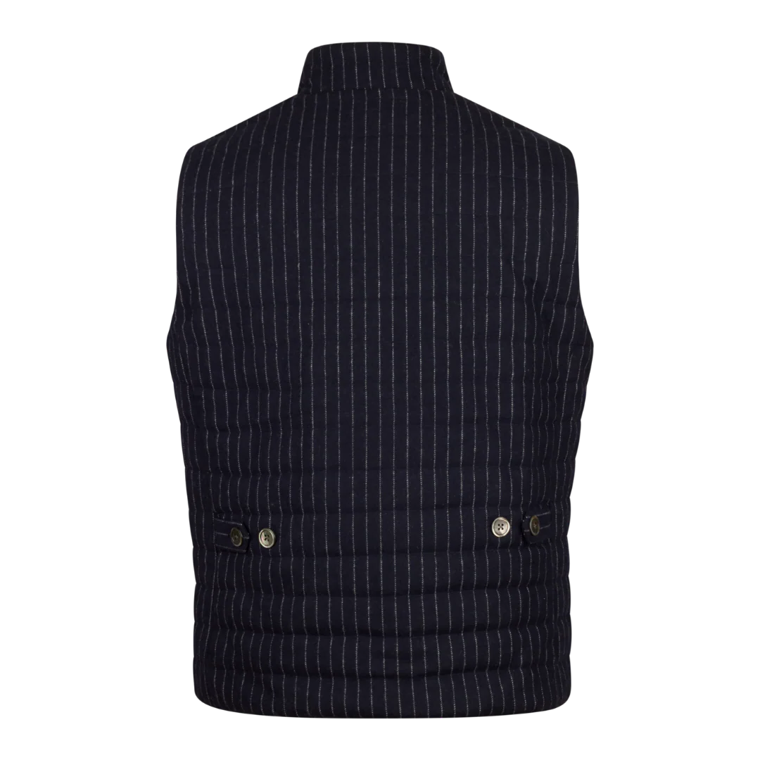 GILET MID LAYER PINESTRIPE WOOL VEST