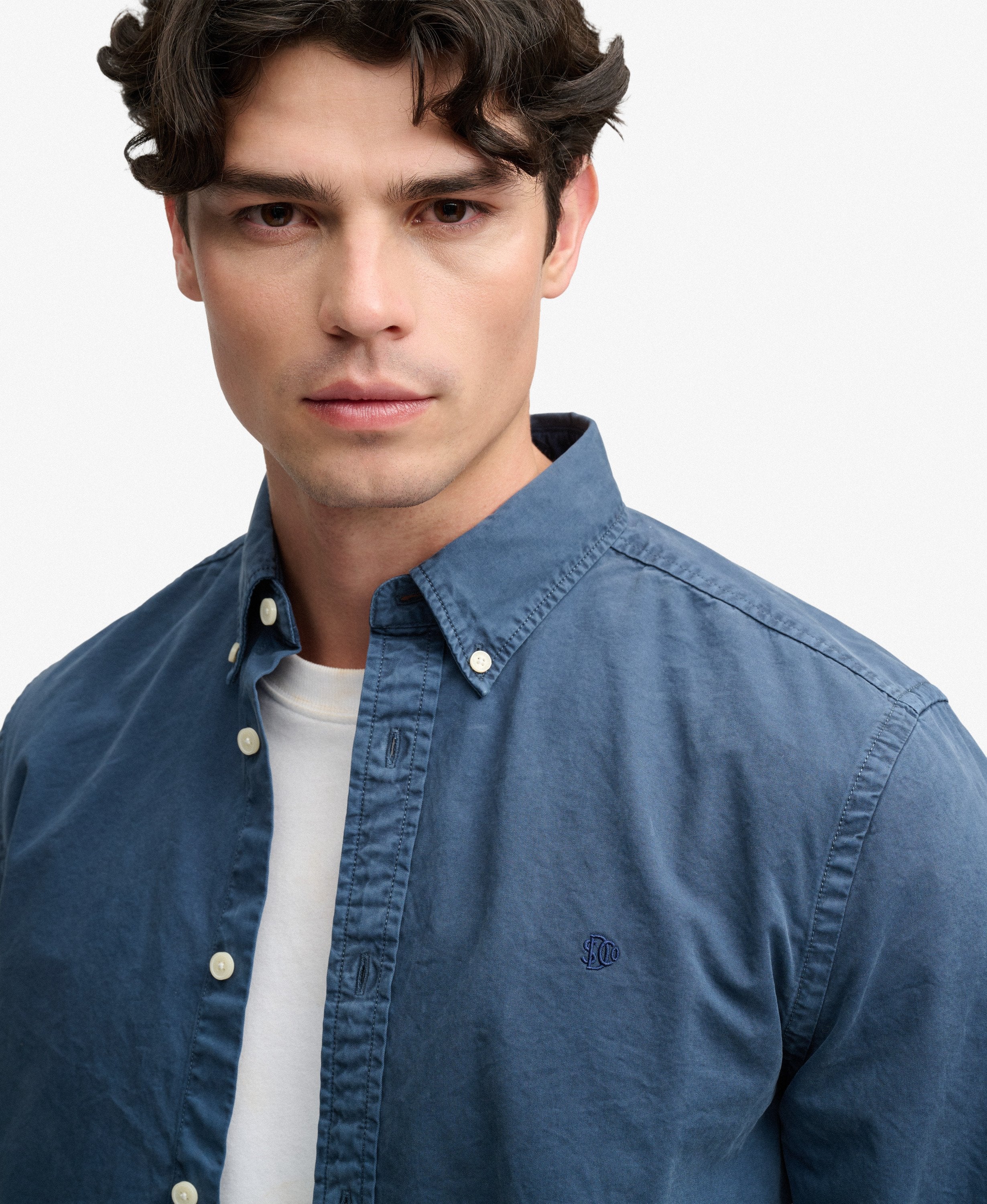 Garment Dyed Long Sleeve Shirt – Tumbled Salte Blue