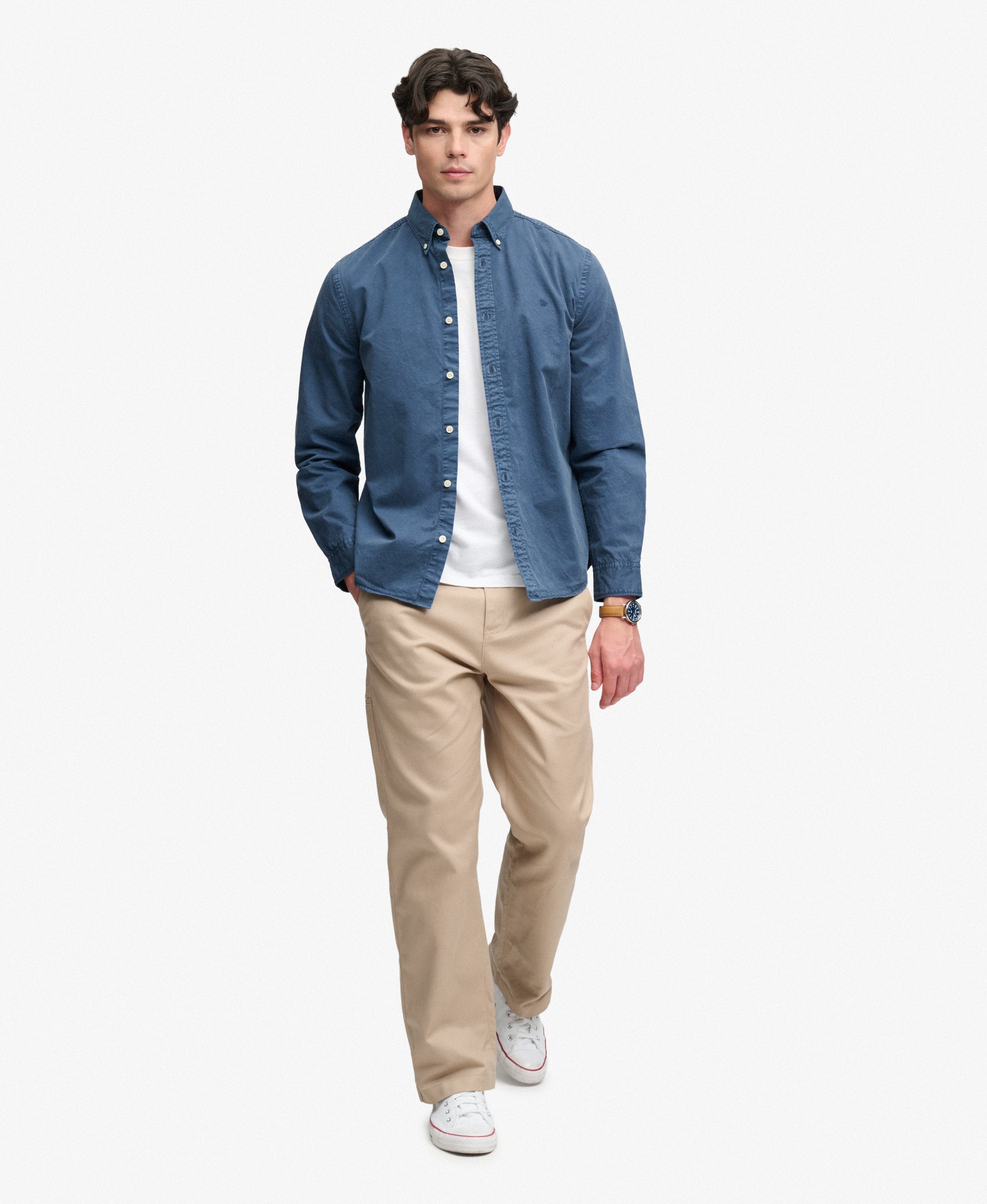 Garment Dyed Long Sleeve Shirt – Tumbled Salte Blue