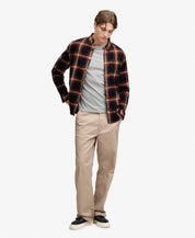 Long Sleeve Cotton Lumberjack Shirt – Worker Check Navy