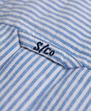 Superdry Preppy Oxford Shirt AZURE BLUE MINI STRIPE