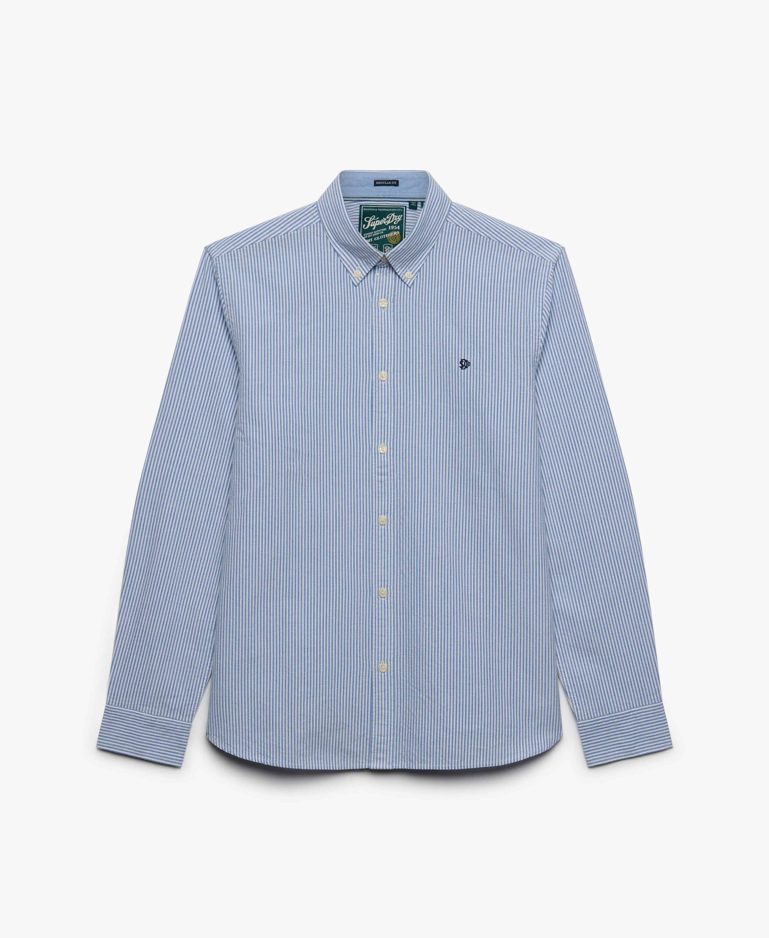 Superdry Preppy Oxford Shirt AZURE BLUE MINI STRIPE