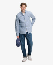 Superdry Preppy Oxford Shirt AZURE BLUE MINI STRIPE