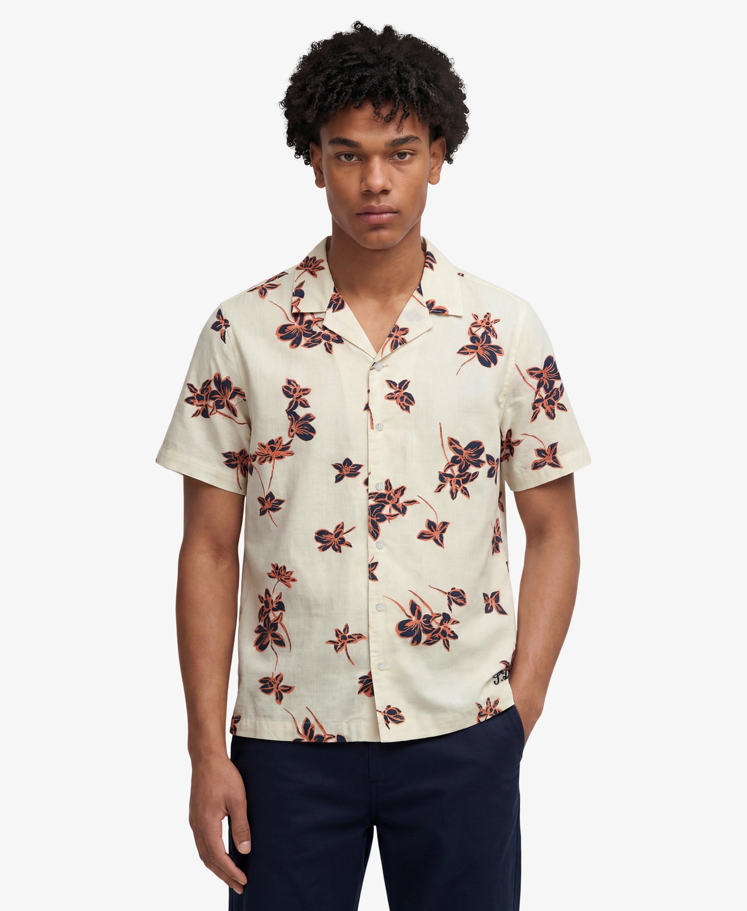 Cabana Poolside S/S Shirt – Lotus Flower Off White