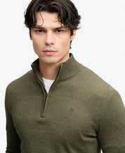 ESS LW Wool Blend 1/2 Zip – Lichen Green Marl