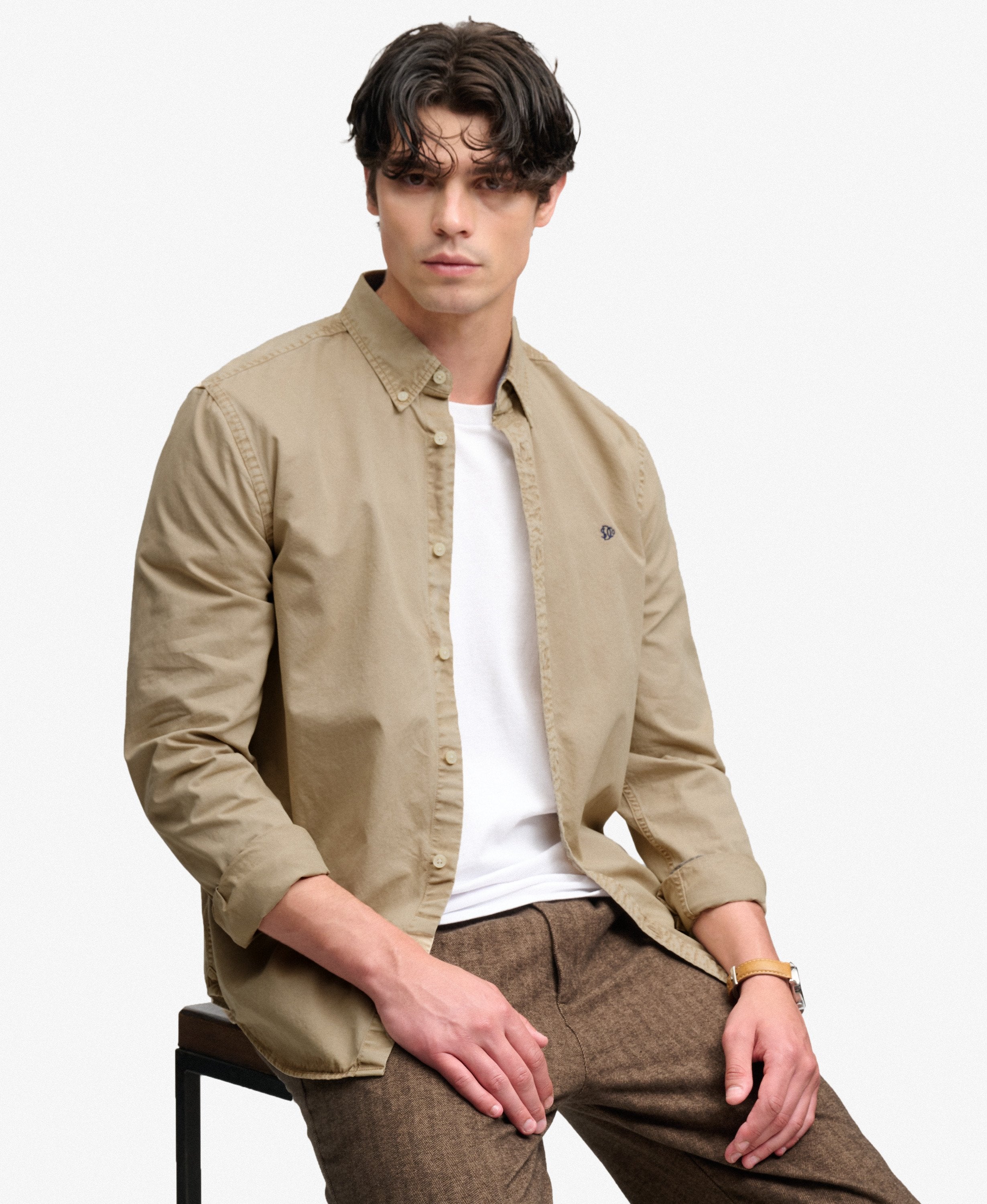 Garment Dyed Long Sleeve Shirt – Tumbled Tan