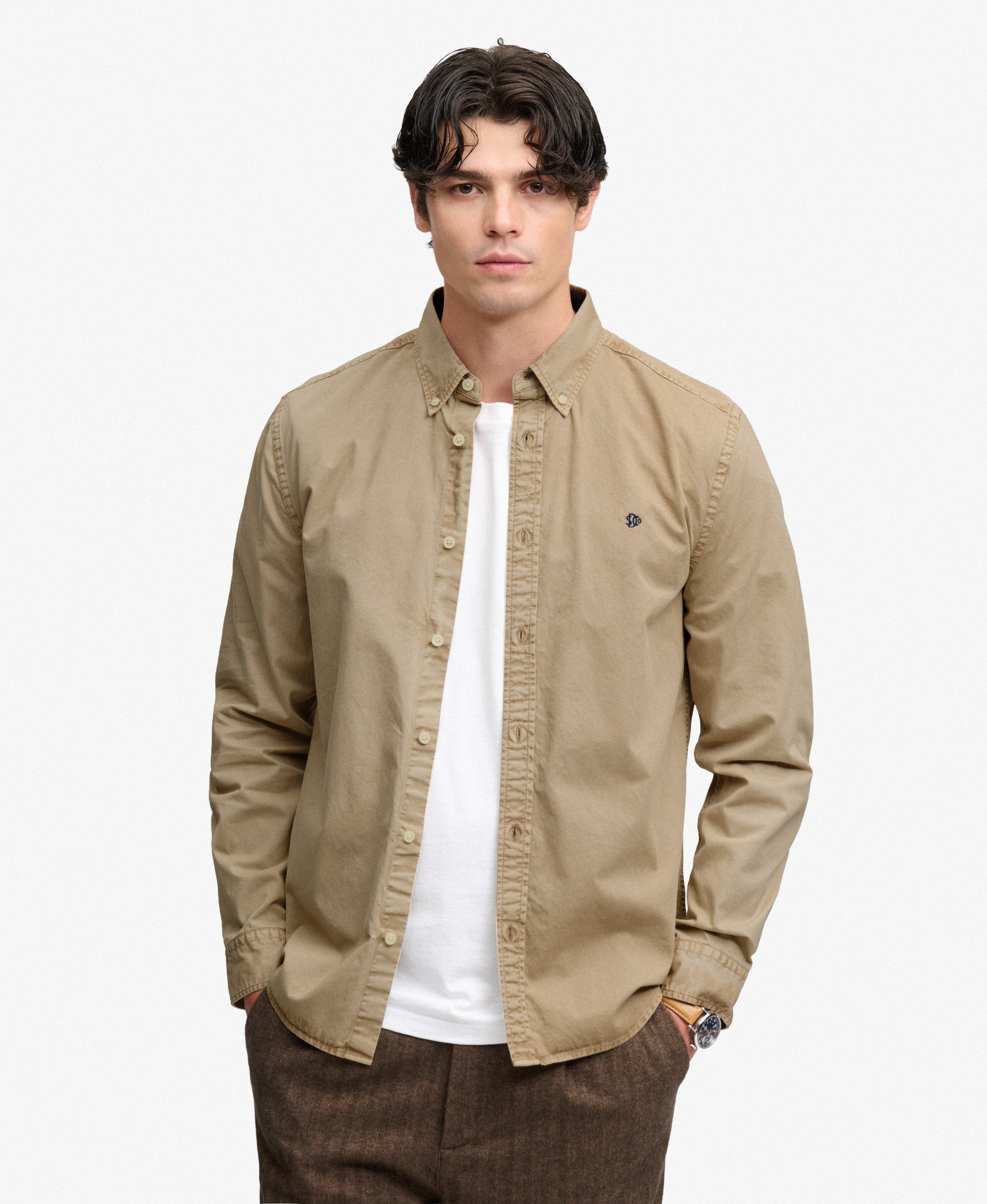 Garment Dyed Long Sleeve Shirt – Tumbled Tan