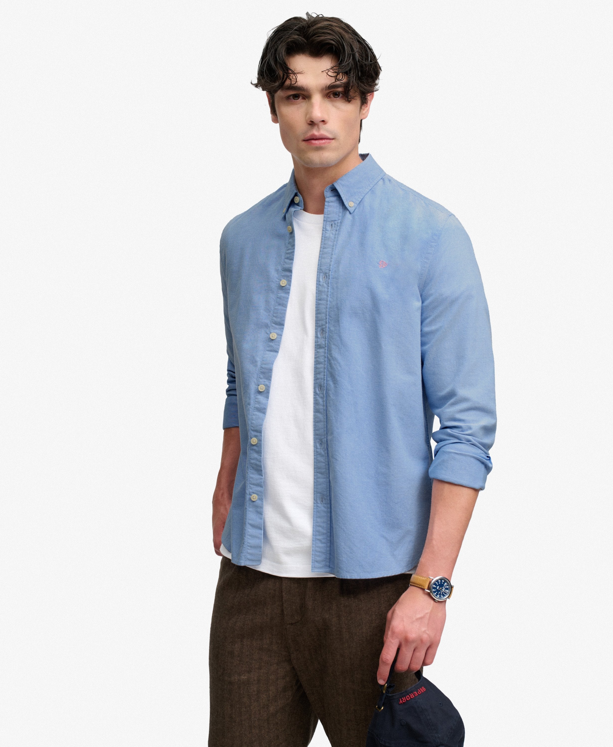 Superdry Preppy Oxford Shirt SKY BLUE CHAMBRAY
