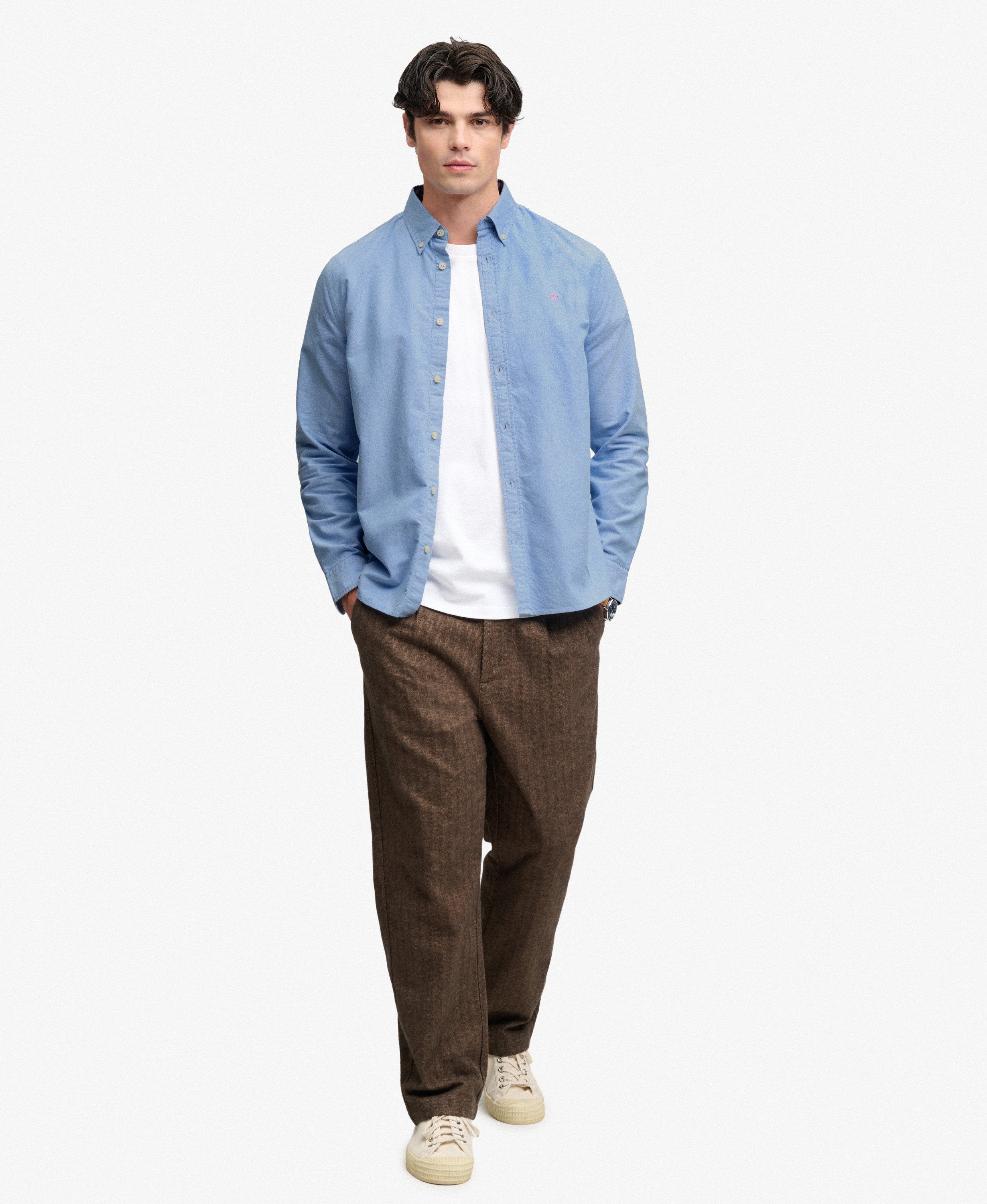 Superdry Preppy Oxford Shirt SKY BLUE CHAMBRAY