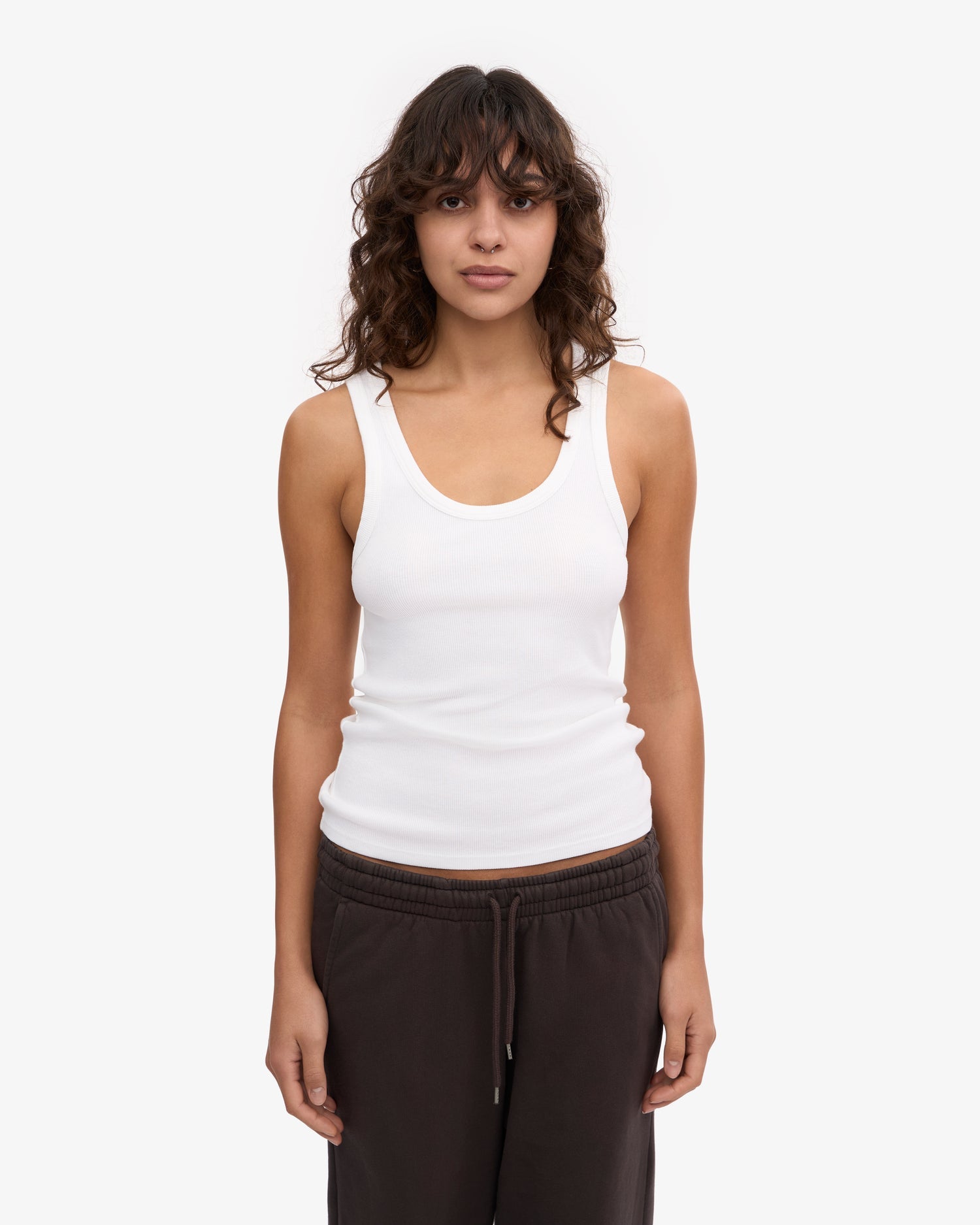 Colorful Standard Women Organic Rib Tank Top Optical White
