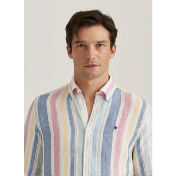 MORRIS Linen Happy Stripe Shirt Classic Fit