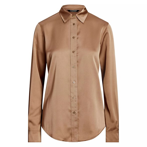 Organic Cotton Button-Front Shirt, Long-Sleeve